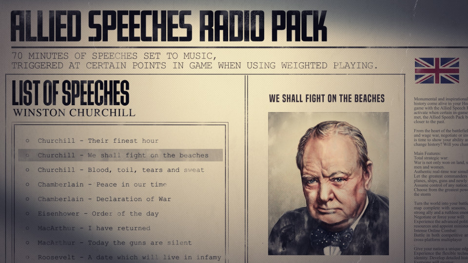Hearts of Iron IV: Allied Speeches Pack