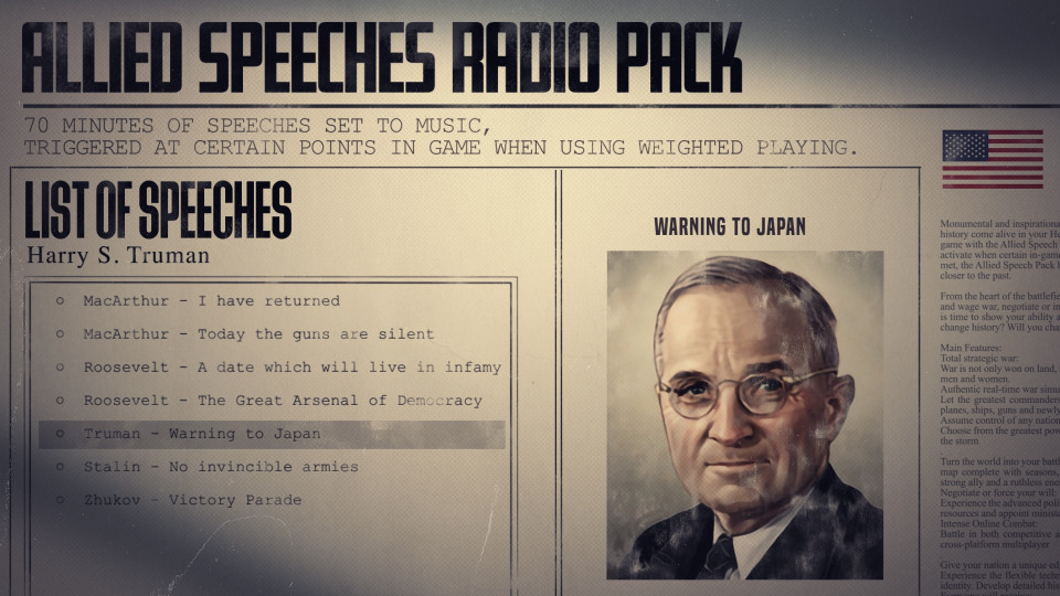 Hearts of Iron IV: Allied Speeches Pack