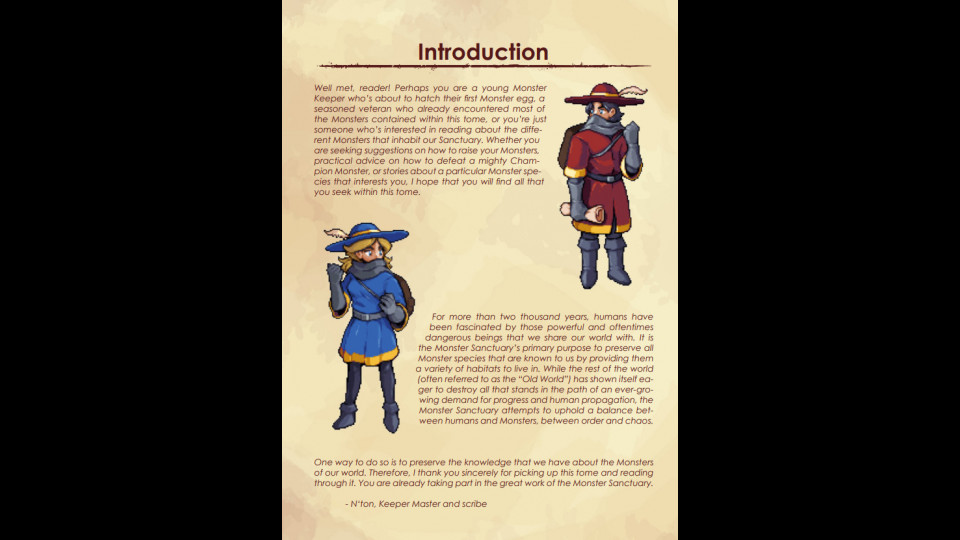 Monster Sanctuary - Monster Journal