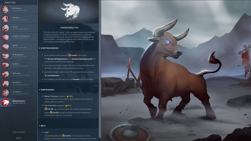 Northgard: Himminbrjotir, Clan of the Ox
