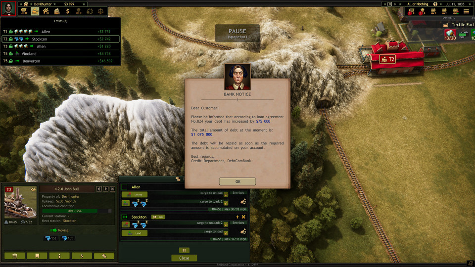 Railroad Corporation: All or Nothing