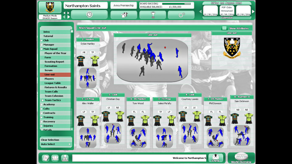 Rugby Union Team Manager 2015