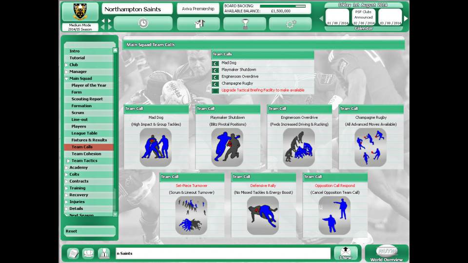 Rugby Union Team Manager 2015