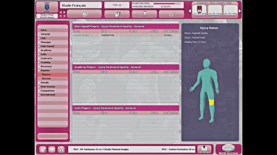 Rugby Union Team Manager 2015