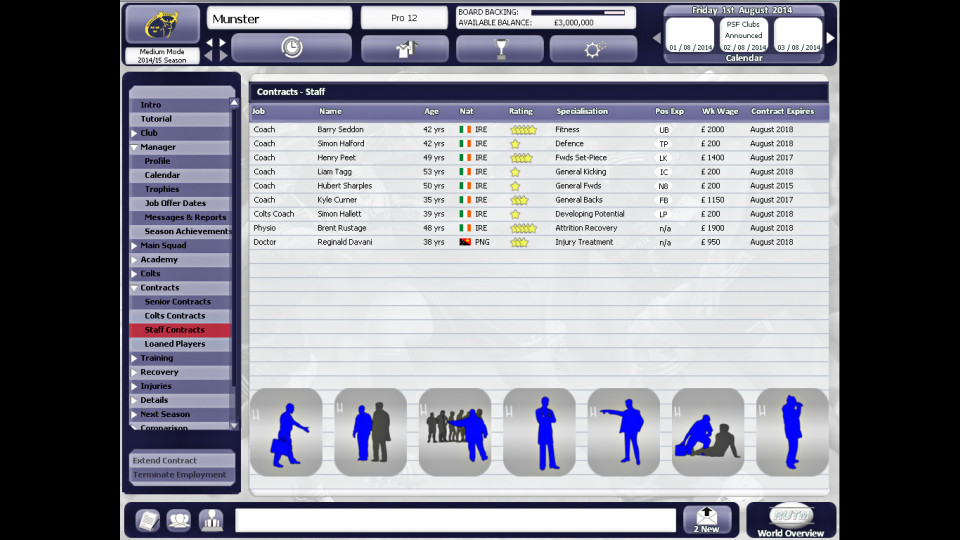 Rugby Union Team Manager 2015